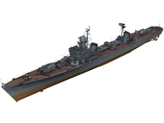 Soviet Destroyer Neustrashimy 3D Model preview