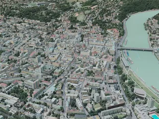Linz City, Austria (2020) 3D Model preview
