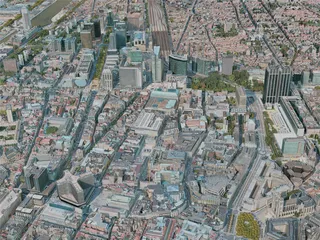 Brussels City, Belgium (2020) 3D Model preview
