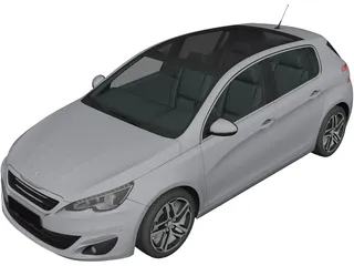 Peugeot 308 (2014) 3D Model preview