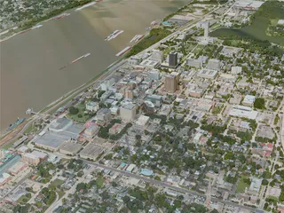 Baton Rouge City, LA, USA (2020) 3D Model preview