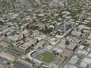 Fresno City, CA, USA (2020) 3D Model preview