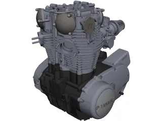 Yamaha XS650 Engine 3D Model preview