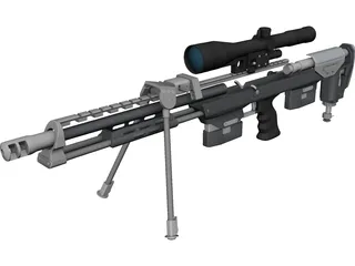 DSR-1 Accuracy International Sniper Rifle (AISR) 3D Model preview