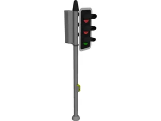 Short Traffic Light 3D Model preview