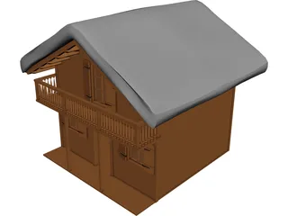 Timber Ski Chalet 3D Model preview