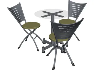 Table and Chairs 3D Model preview
