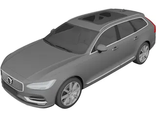 Volvo V90 Estate (2017) 3D Model preview