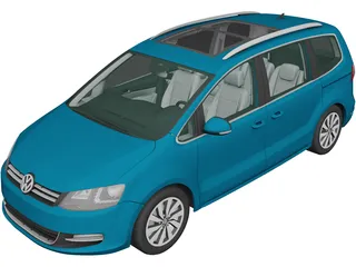 Volkswagen Sharan (2016) 3D Model preview