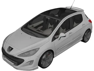 Peugeot 308 GTI (2008) 3D Model preview