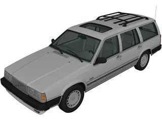 Volvo 740 GL (1985) 3D Model preview