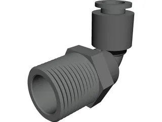 3-8 NPT Push Lock Fitting 3D Model preview