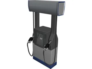 Chevron Gas Pump 3D Model preview