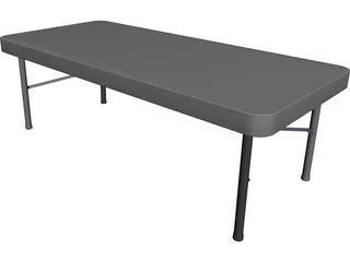 Plastic Folding Table 3D Model preview