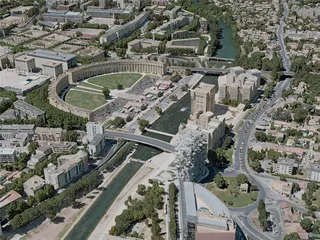 Montpellier City, France (2021) 3D Model preview
