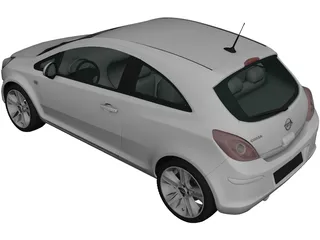 Opel Corsa 3-door (2011) 3D Model preview
