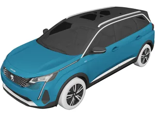 Peugeot 5008 (2021) 3D Model preview
