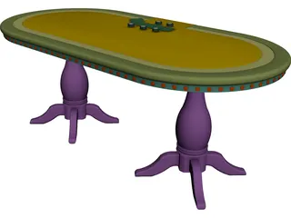Texas Hold`em Poker Table 3D Model preview