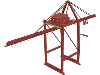 Shipping Port Crane Small 3D Model preview