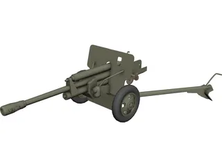 ZIS-3 WW2 Field Cannon 3D Model preview