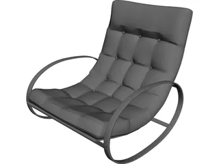 Upholstered Wooden Armchair 3D Model preview