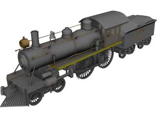 Steam Locomotive 3D Model preview