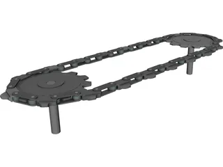 Chain Drive 3D Model preview