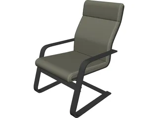 Laminated Wood Style Chair 3D Model preview