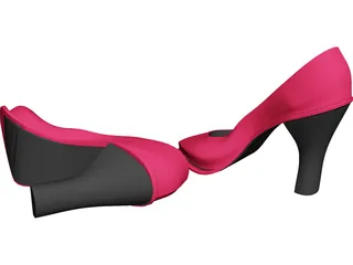 Woman High Heeled Shoes 3D Model preview