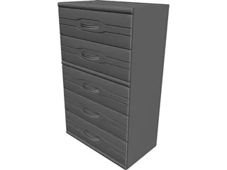 Upright Dresser 3D Model preview