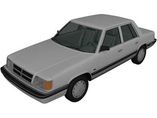 Dodge Aries K Sedan (1988) 3D Model preview