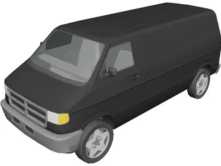 Dodge Van 3D Model preview