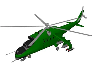 Mil Mi-24 Hind 3D Model preview