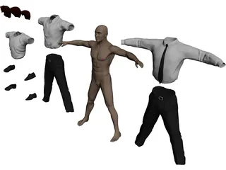 Man [+Clothes] 3D Model preview