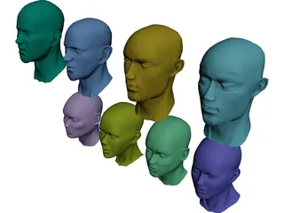 Heads Collection 3D Model preview