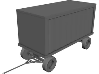 Baggage Cart 3D Model preview