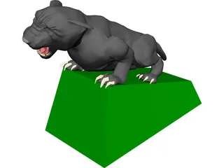 Panther Statue 3D Model preview