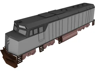 Amtrak Engine 3D Model preview