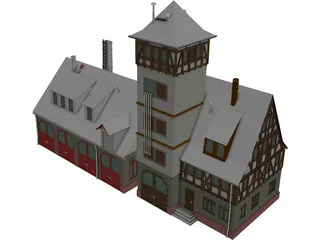 Fire Station 3D Model preview