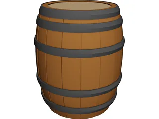 Whiskey Barrel 3D Model preview