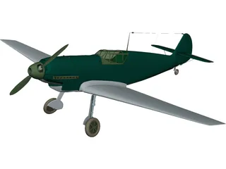 Messerschmitt BF-109B 3D Model preview