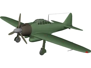 Mitsubishi A6M Zero 3D Model preview