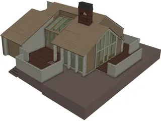 House One Story 3D Model preview