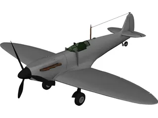 Supermarine Spitfire MK IA 3D Model preview
