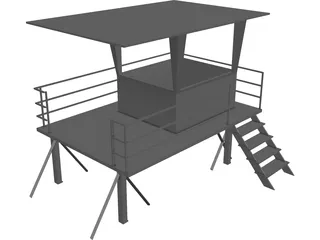 Lifeguard Tower 3D Model preview