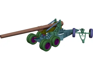 M1 Gun (155 mm) 3D Model preview