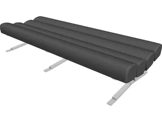Bench Daybed 4 Roll 3D Model preview
