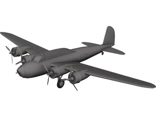 Boeing B-17-A Flying Fortress 3D Model preview