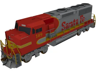 ATSF Warbonnet GP60M 109 3D Model preview