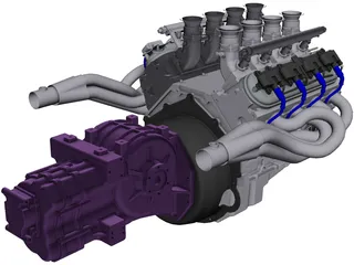 Chevrolet LS1 Engine 3D Model preview
